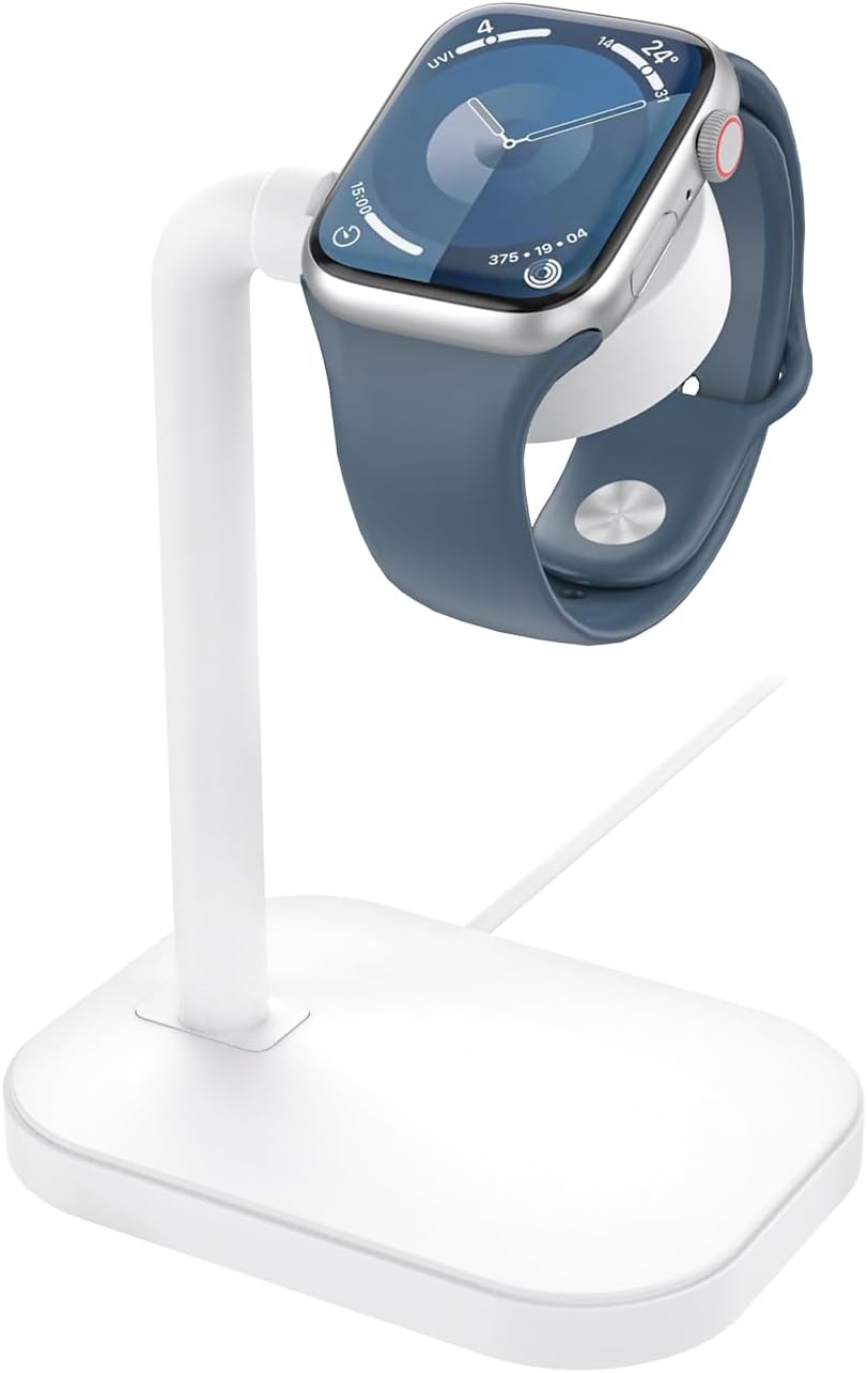Efficient Apple Watch Charger Stand - Compatible with All Models (White)