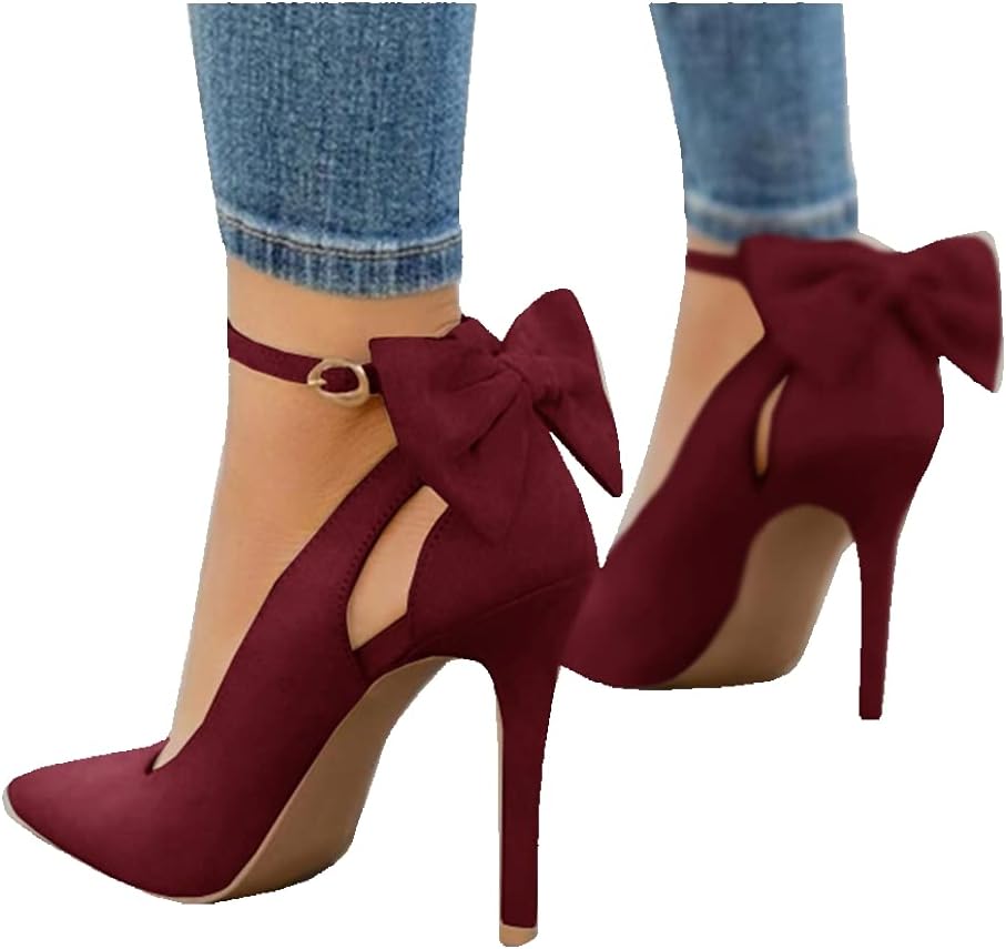 Fashare Womens High Heels Bow Tie Back Stiletto Pumps Shoes