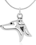 Sterling Silver Italian Greyhound Pendant Head - Handmade 925
