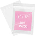 9 in x 12 in Clear Zip Bags 1000 Count - Reclosable Poly Bags