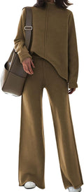 Viottiset Women's 2 Piece Sweater Set Wide Leg Pants - Cozy Loungewear