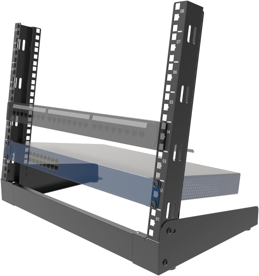 8U Desktop Server Rack for Networking and AV Equipment Storage