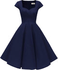 Hanpceirs Women's Cap Sleeve 1950s Retro Cocktail Swing Dress on