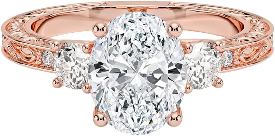 1-3 CT Moissanite Engagement Ring in Solid Gold & Silver