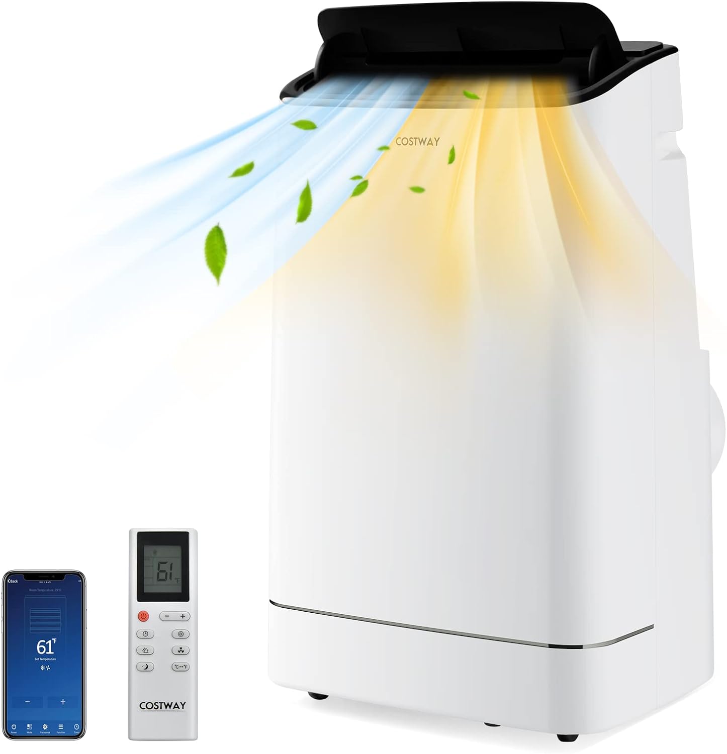 COSTWAY 4-in-1 15000 BTU Air Conditioner - Heat & Dehumidifier for 800 Sq.Ft