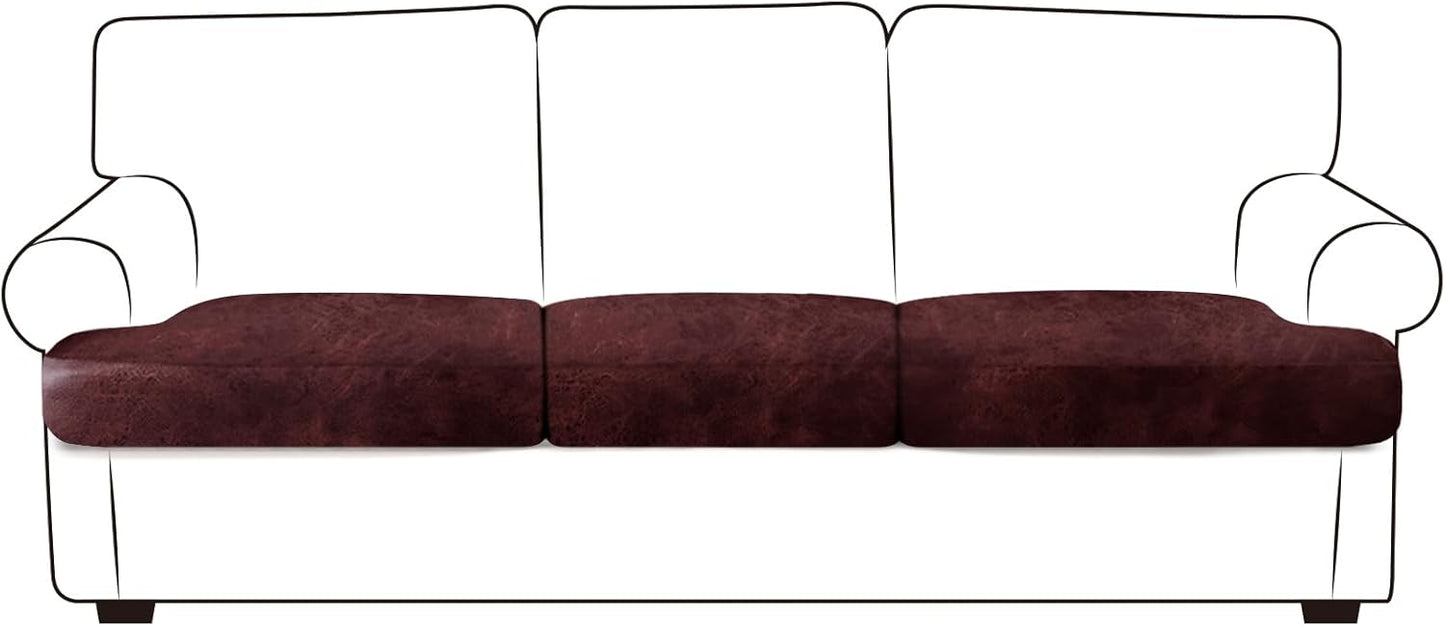 Leather Look Couch Cushion Covers for Sofa Seat Slipcovers