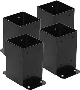 MIXXIDEA 4x4 Deck Post Base Brackets for Wood and Concrete