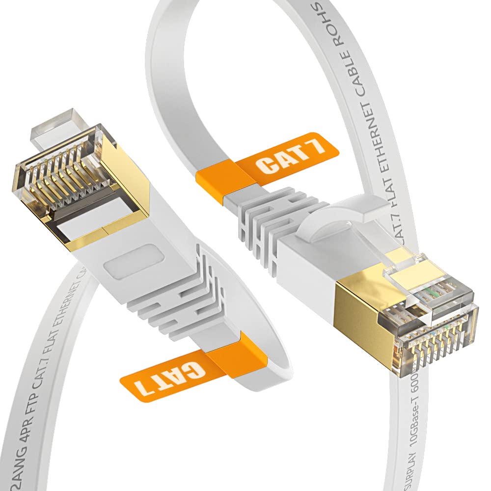 10FT Cat7 Ethernet Cable: Ultra Slim, 10Gbps Speed