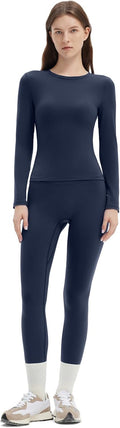 Women 2 Piece Workout Set with Tummy Control Legging - Soft Stretch
