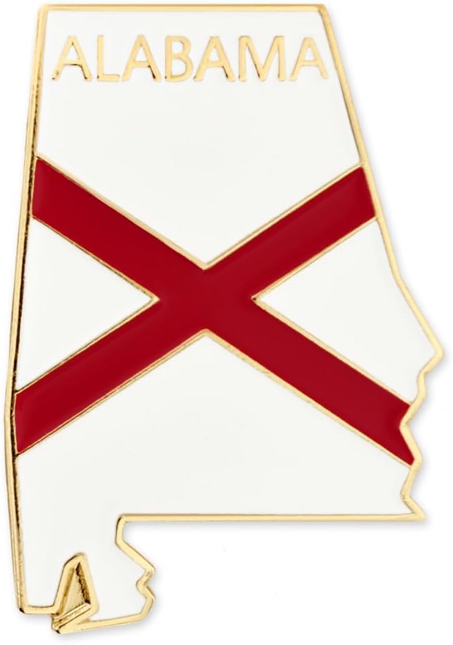 Alabama State Shape Flag Lapel Pin - Perfect Gift for Collectors