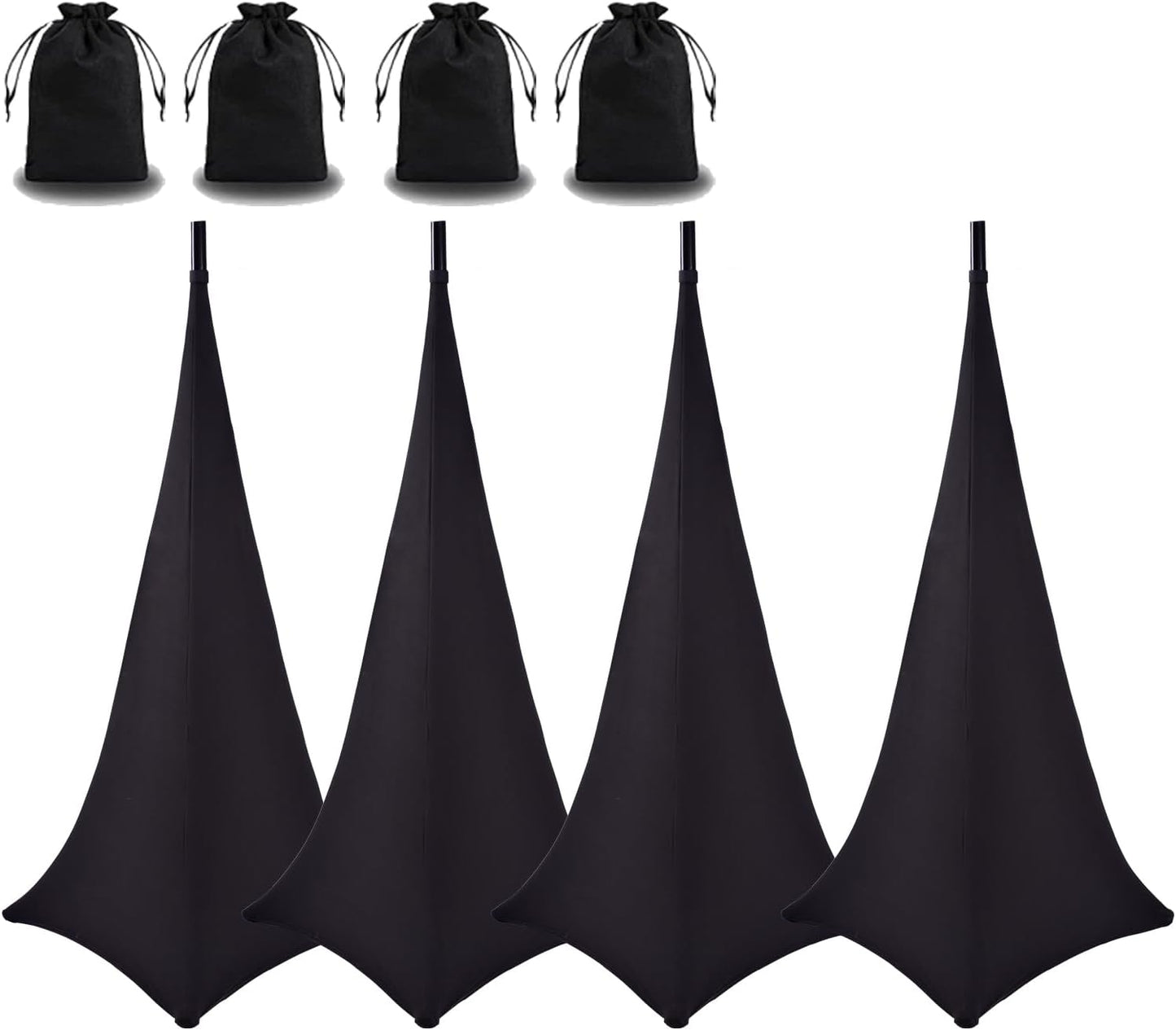 4 Pack Speaker Stand Cover Tripod Scrim for DJs and Events