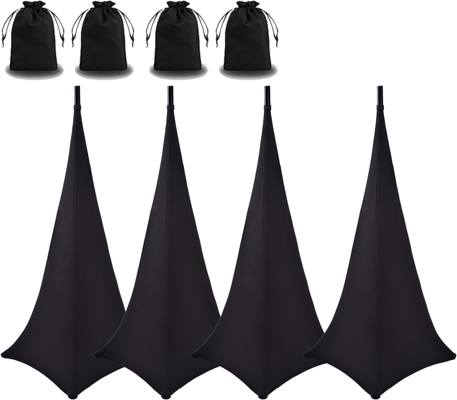 4 Pack Speaker Stand Cover Tripod Scrim for DJs and Events
