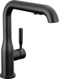 Delta Almari Matte Black Kitchen Faucet with Pull-Out Sprayer