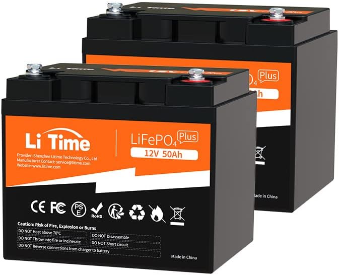 LiTime 12V 50Ah Lithium Battery with BMS for Trolling Motors