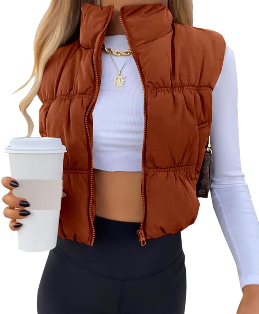SySea Women's Crop Puffer Vest for Stylish Winter Warmth