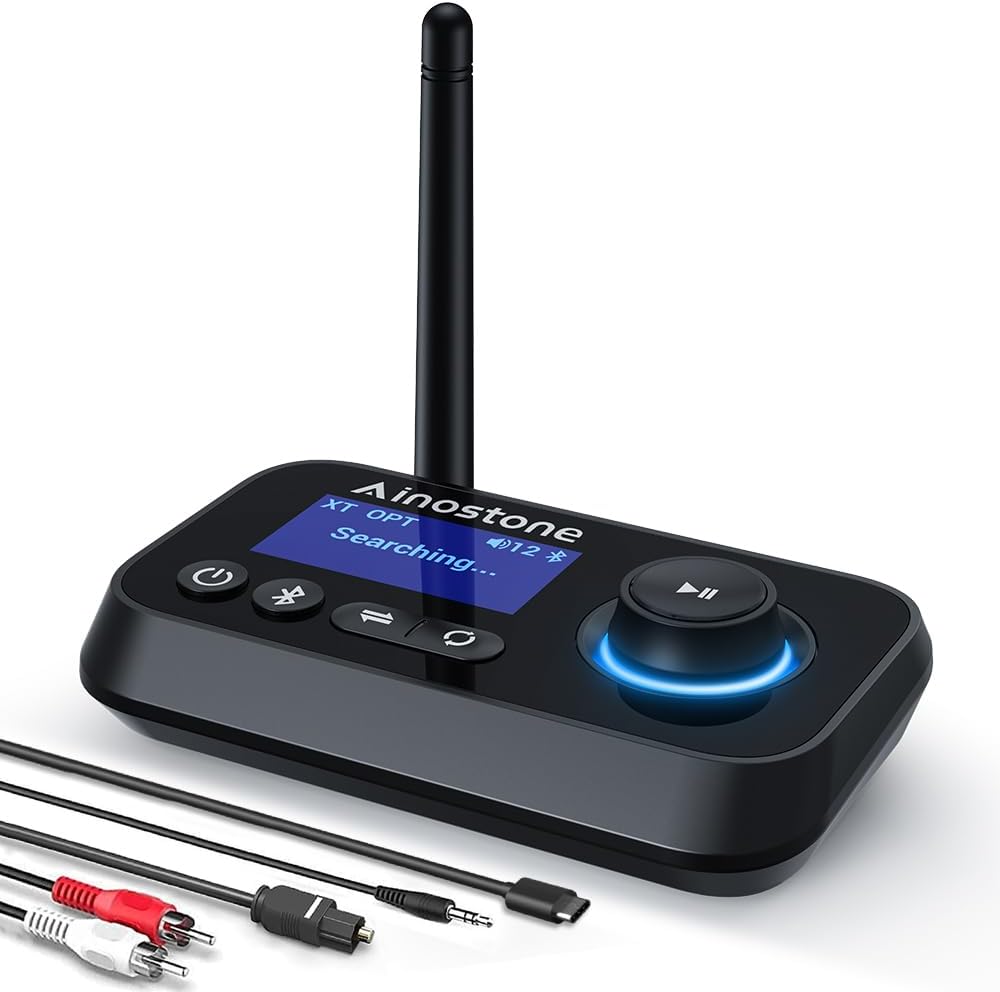 Ainostone Bluetooth 5.3 Adapter - Dual Headphone Support