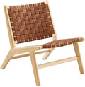 Modway Natural Brown Faux Leather Lounge Chair