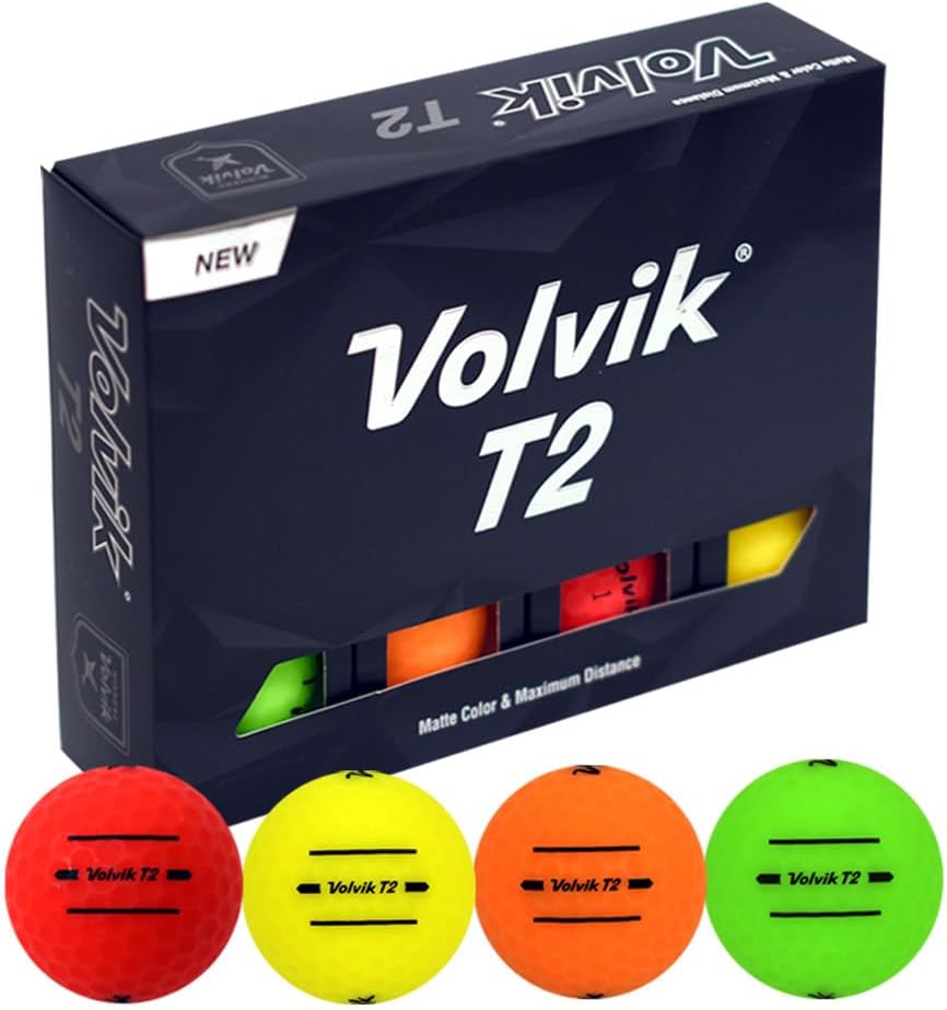 Volvik T2 Matte Finished Distance Balls - Long Spin Control