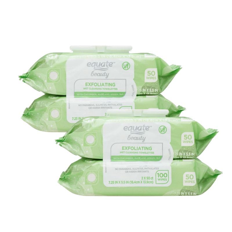 200 Count Equate Exfoliating Facial Wipes: Gift-ready Maker Explorador