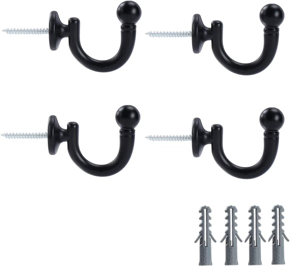 SENGLIDA 4pc Black Holdback Hooks Set