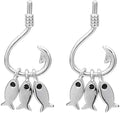 Sterling Silver Fish Hook Earrings for Women - Cute Dangle Studs