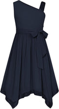 Girls One Shoulder Party Midi Dress - Elegant Summer Princess