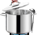 HOMICHEF 12 Quart Stock Pot - Heavy Duty Nickel Free Cookware