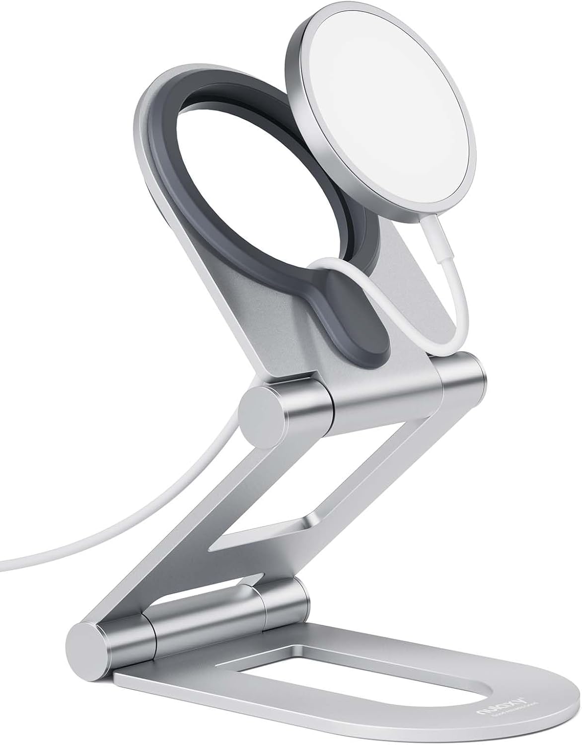 Nulaxy Dual Folding Phone Stand for MagSafe Charger - Adjustable Desk Mount
