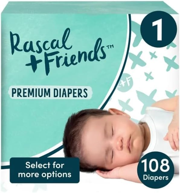 Rascal + Friends Premium Diapers Size 1 for Ultimate Comfort