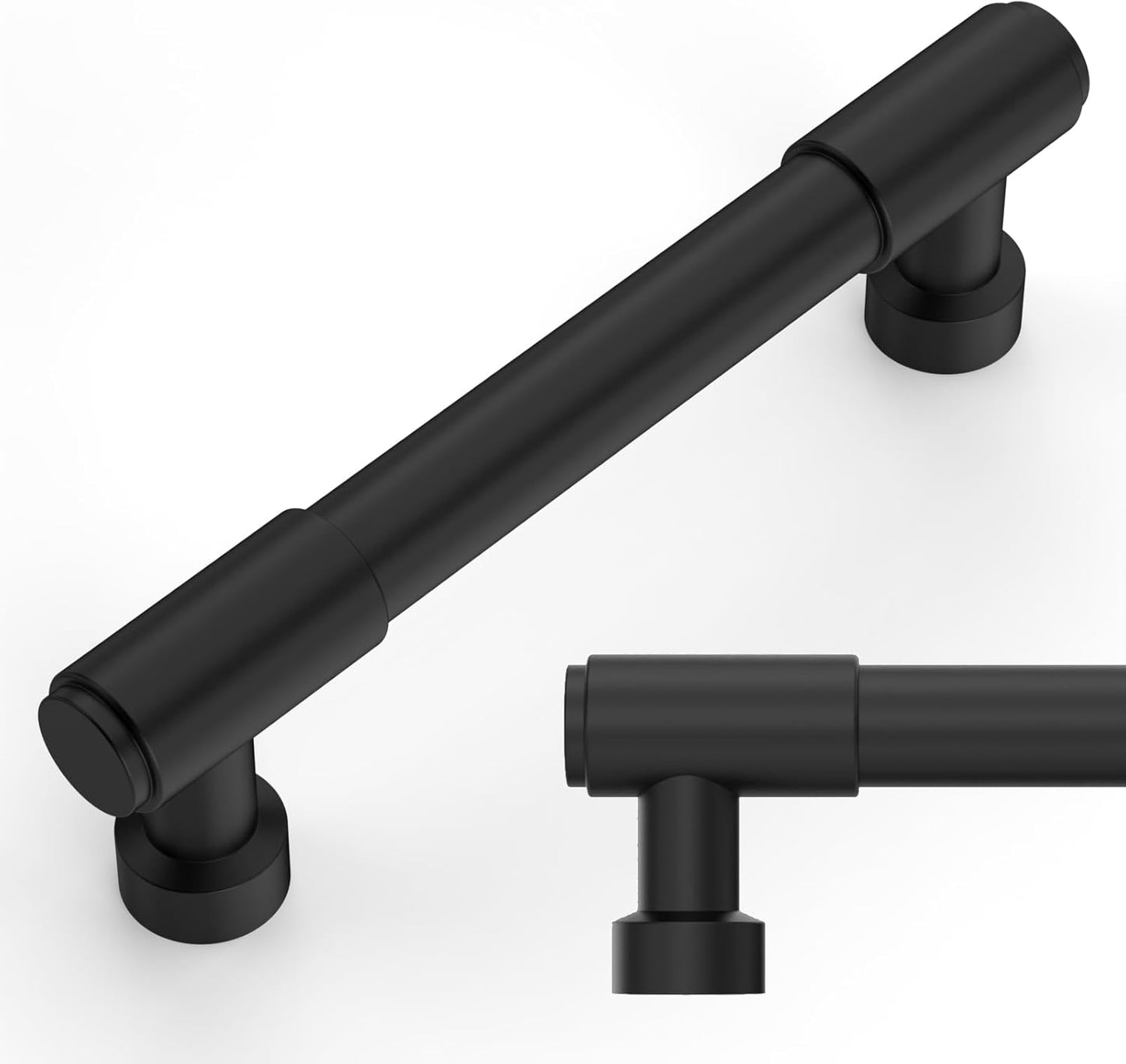 Matte Black Cabinet Pulls 3.75 Inch for Kitchen and Bathroom