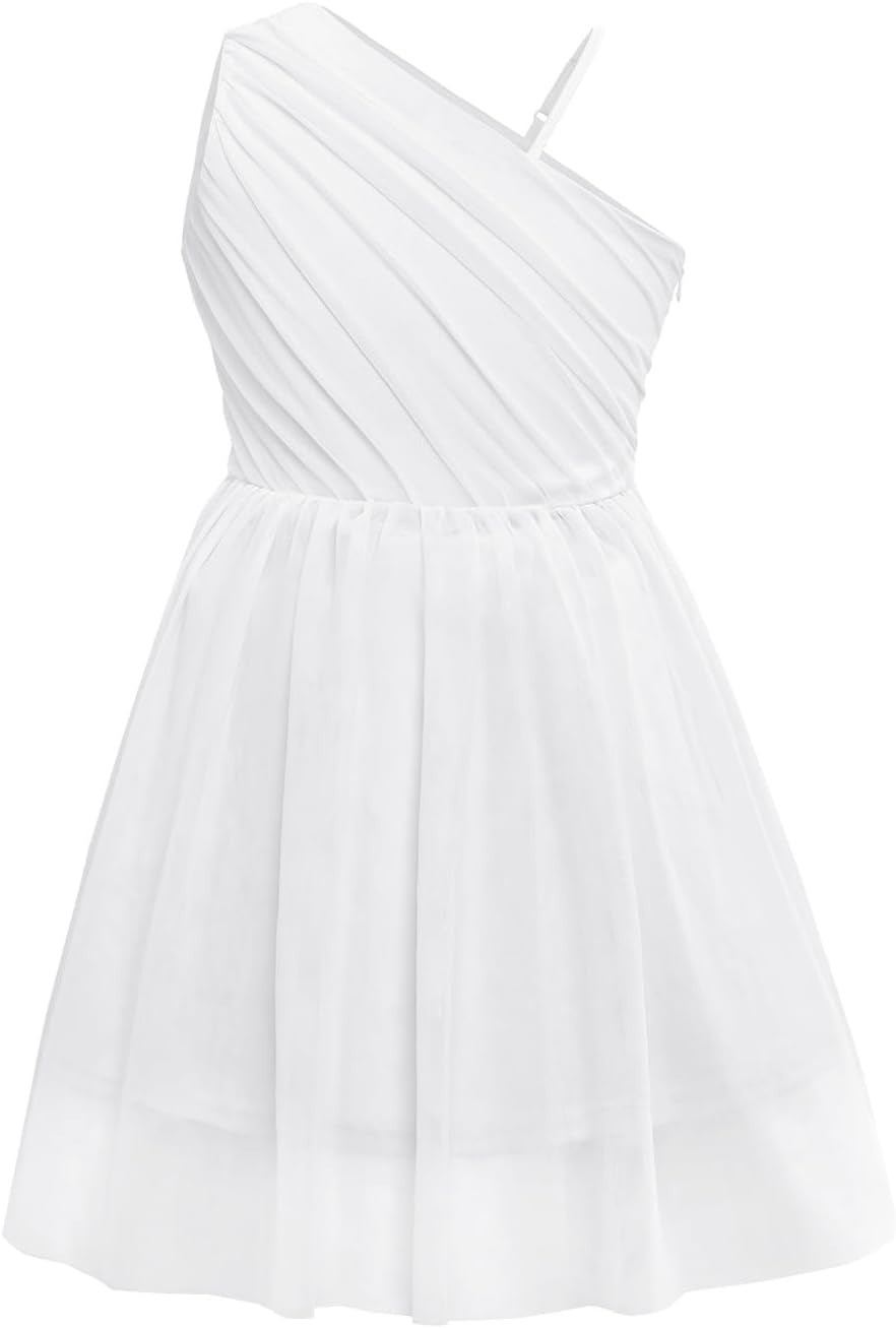 Batermoon Girls One Shoulder Dress for Summer Parties & Events