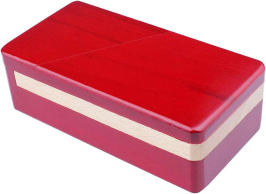 Mind-Bending Wooden Puzzle Box - Secret Drawer & Red Finish