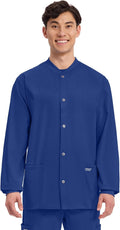 Cherokee Mens Scrub Jacket with 3 Pockets for Comfort and Style