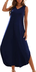 Zilcremo Women's Summer Casual Loose Sundress - Lightweight V Neck