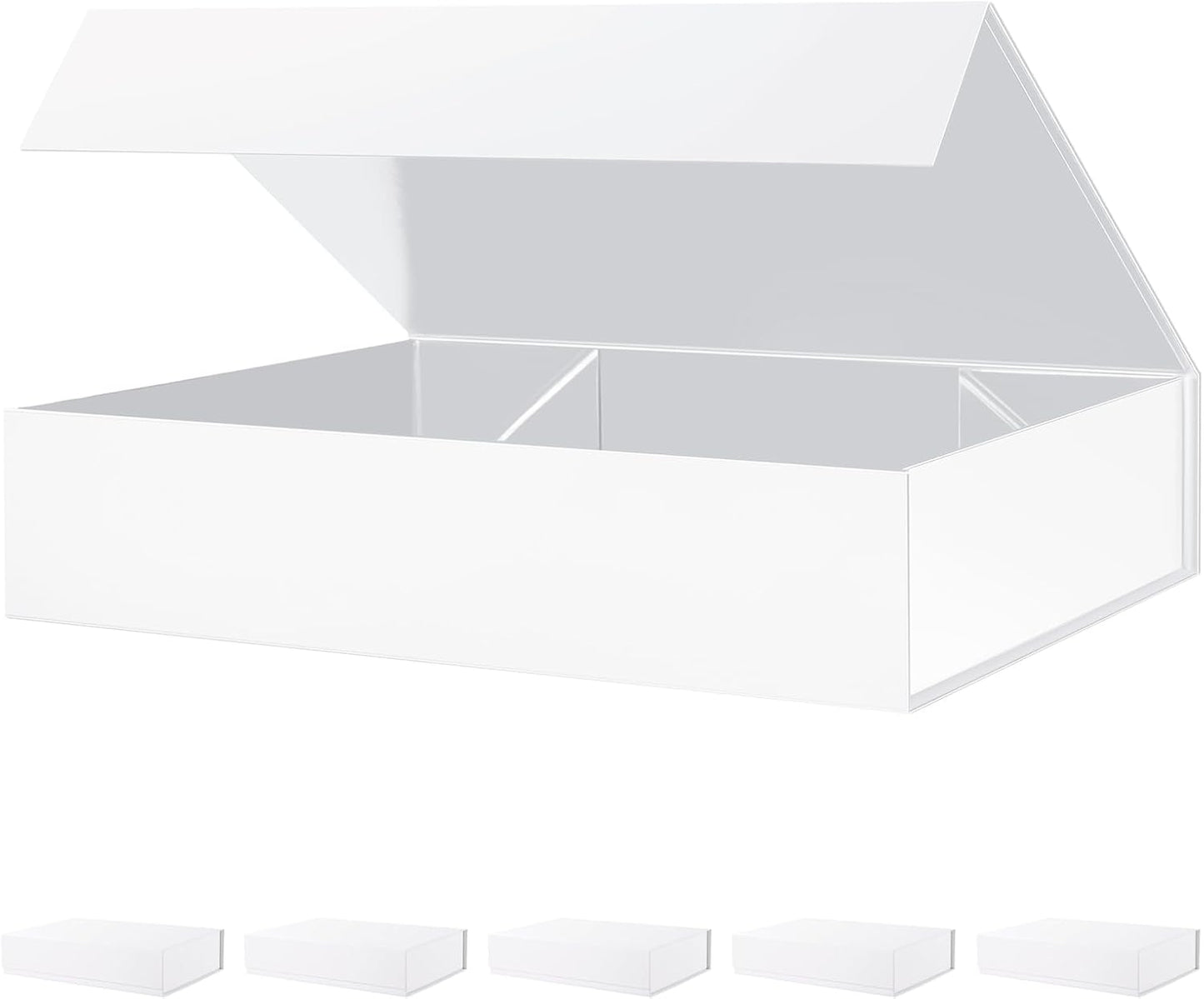 BLK&WH 6 White Gift Boxes with Magnetic Closure for All Occasions