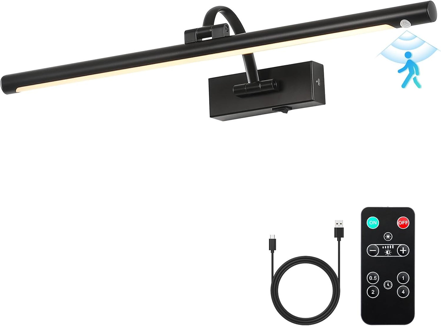Wireless Black Picture Lights for Wall with Motion Sensor Feature