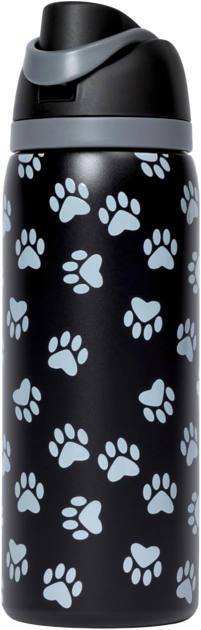 Paw Print 32oz Easy-Sip Double Wall Insulated Water Bottle