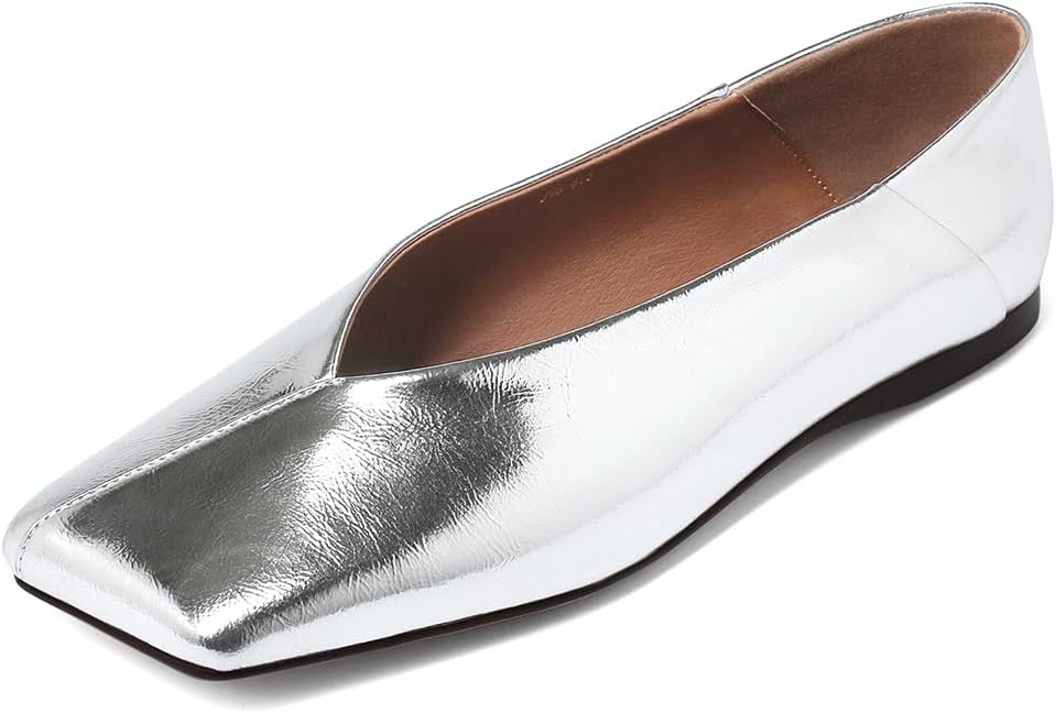 Womens Ballet Flats Square Toe Comfortable Dress Shoes for Women