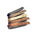 Danique Personalized Wood Tie Clip - Custom Engraved Rustic Tie Bar