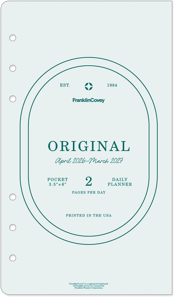 FranklinCovey Original Planner Refill for Daily Productivity