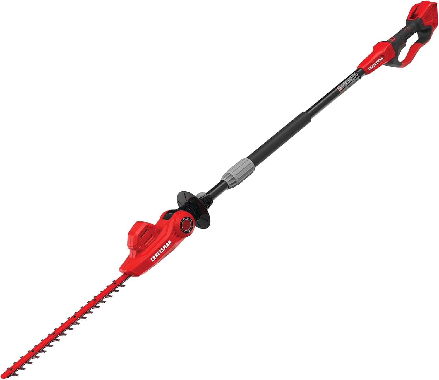 CRAFTSMAN V20 Cordless Pole Hedge Trimmer for Easy Trimming