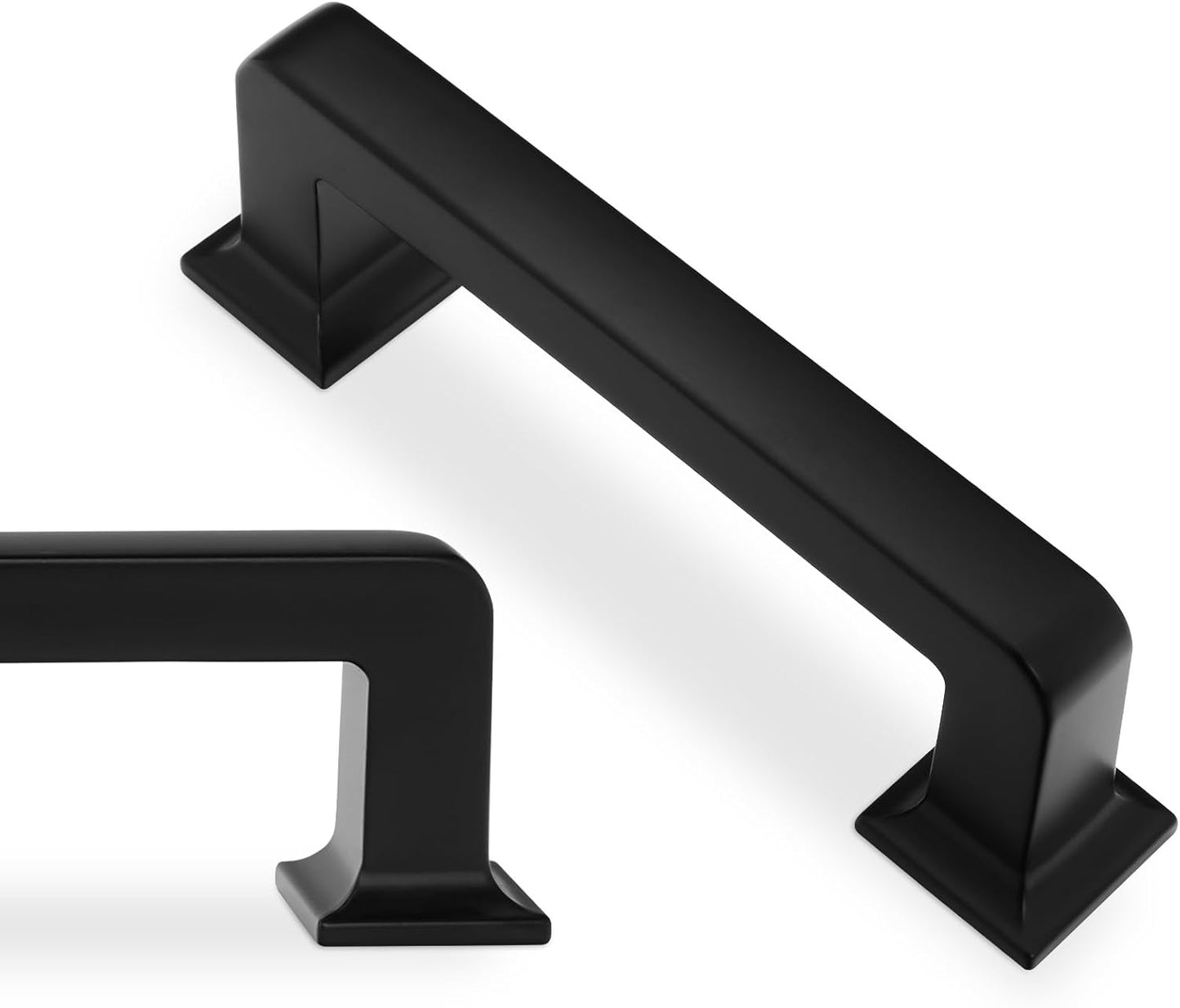 3 Inch Matte Black Cabinet Handles - 10 Pack Zinc Alloy Pulls