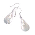 Mother of Pearl Teardrop Dangle Earrings - Large Sterling Silver