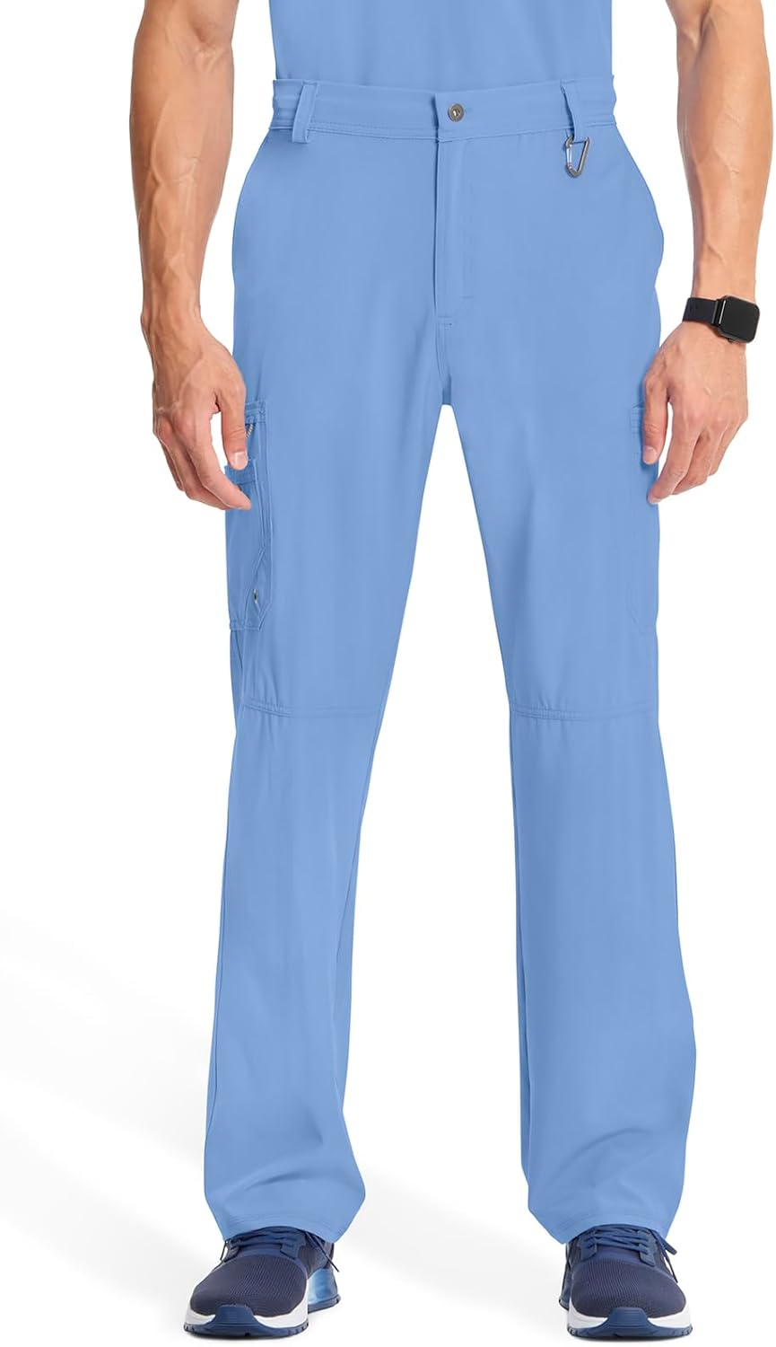 Cherokee Men's Scrub Pants with 6 Pockets and Tapered Leg