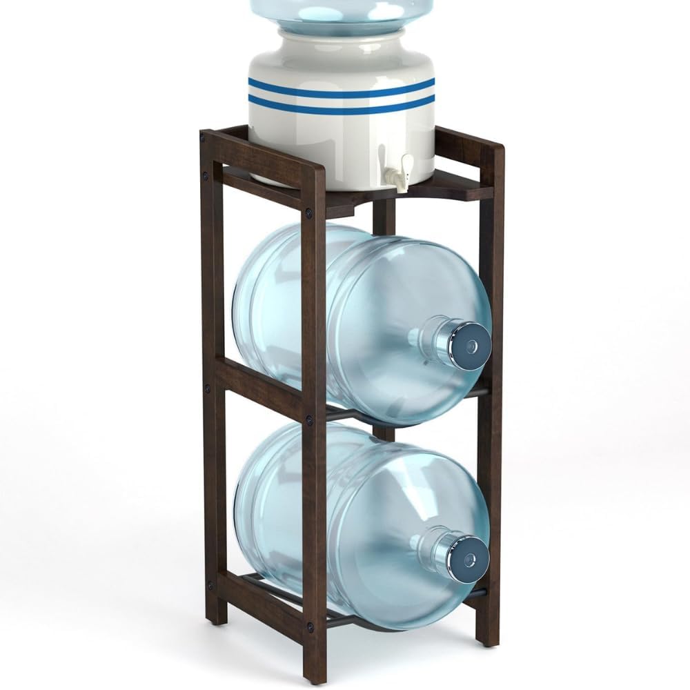 Natural Wood 5 Gallon Water Dispenser Stand - 3-Tier Jug Holder