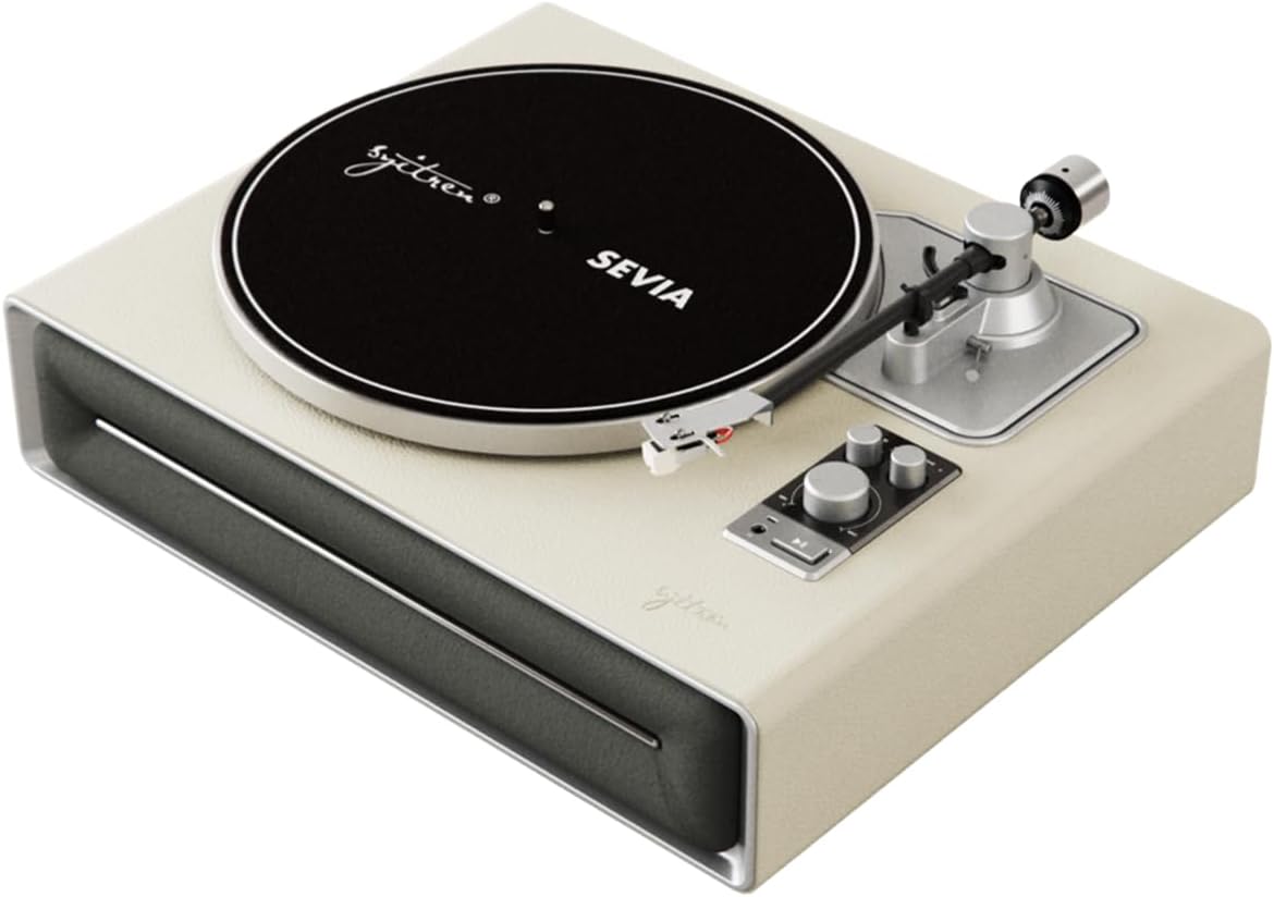 SEVIA Vintage Turntable with Bluetooth and Built-in Speakers