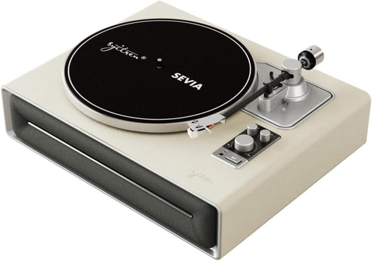 SEVIA Vintage Turntable with Bluetooth and Built-in Speakers
