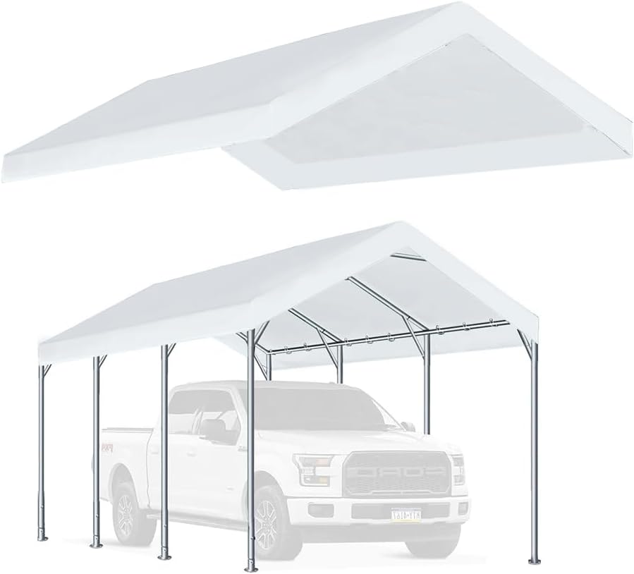 10'x20' Carport Canopy Top - White, Ball Bungees