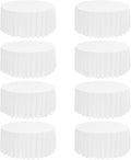 8 Pack White Round Tablecloth 108 in Circle Polyester - Washable
