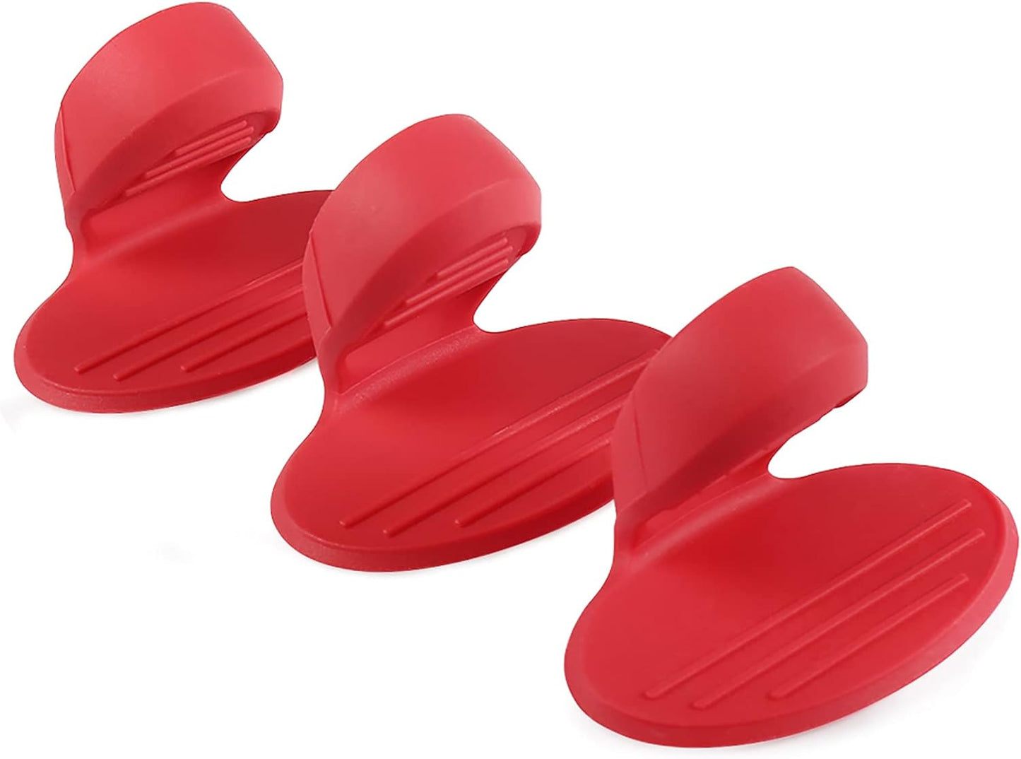 YYP Heat Resistant Silicone Pot Holders - Set of 3, Red